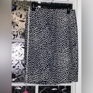 J. Crew Blue and White Polka Dot skirt with pockets